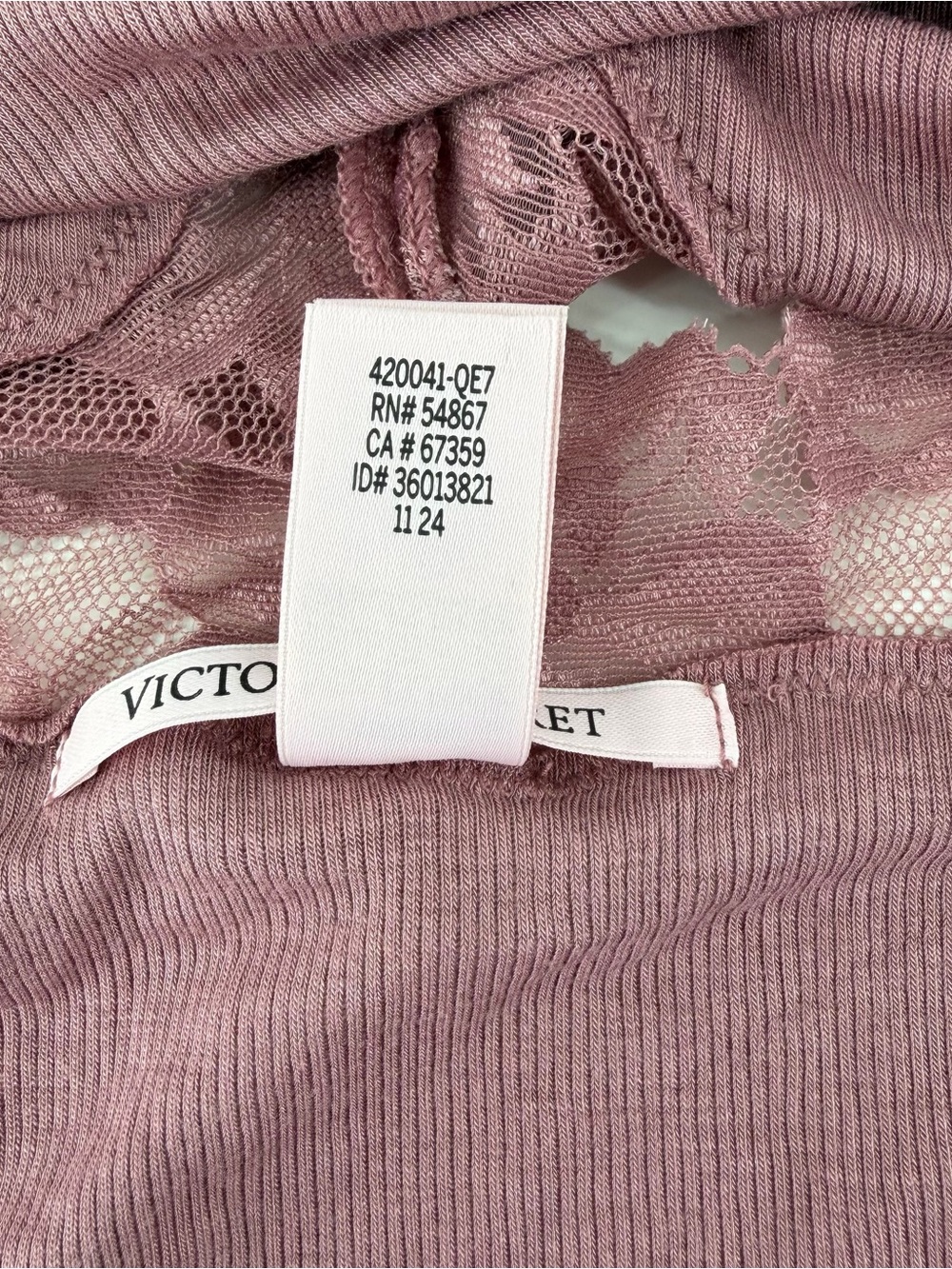 Victoria's Secret Mauve Ribbon Tie Side Lace Cami Top XXL Coquette Romantic Chic - Picture 6 of 10